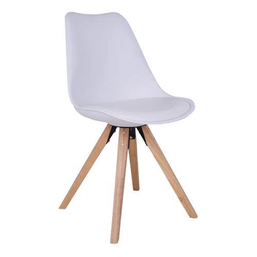 Modern, pure white dining chair Bergen (set of 2 p